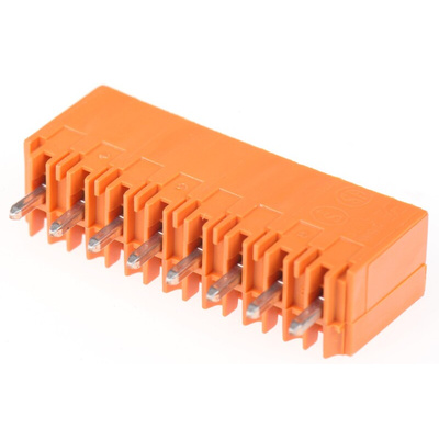Weidmuller 3.5mm Pitch 8 Way Pluggable Terminal Block, Header, Through Hole, Solder Termination