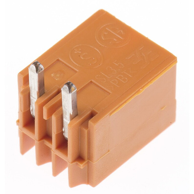 Weidmuller 3.5mm Pitch 2 Way Right Angle Pluggable Terminal Block, Header, Through Hole, Solder Termination