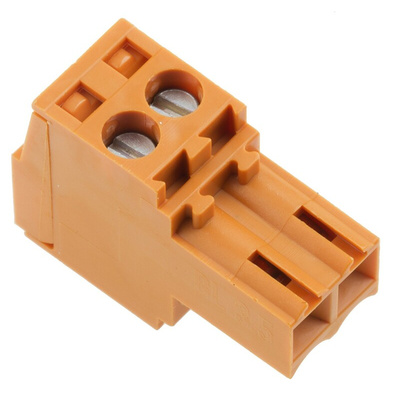 Weidmuller 3.5mm Pitch 2 Way Pluggable Terminal Block, Plug, Cable Mount, Screw Down Termination