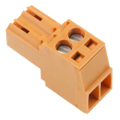 Weidmuller 3.5mm Pitch 2 Way Pluggable Terminal Block, Plug, Cable Mount, Screw Down Termination