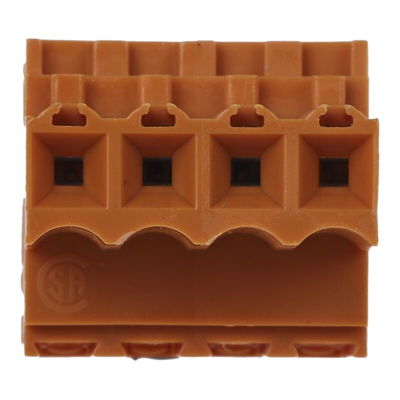 Weidmuller 3.5mm Pitch 4 Way Pluggable Terminal Block, Plug, Cable Mount, Screw Down Termination