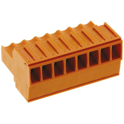 Weidmuller 3.5mm Pitch 8 Way Pluggable Terminal Block, Plug, Cable Mount, Screw Down Termination