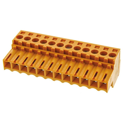 Weidmuller 3.5mm Pitch 12 Way Pluggable Terminal Block, Plug, Cable Mount, Screw Down Termination