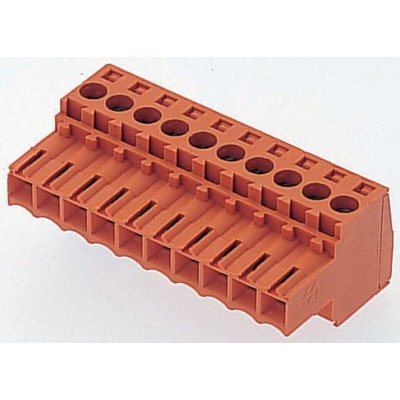 Weidmuller 3.5mm Pitch 14 Way Pluggable Terminal Block, Plug, Cable Mount, Screw Down Termination
