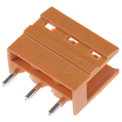 Weidmuller 5.08mm Pitch 3 Way Pluggable Terminal Block, Header, Through Hole, Solder Termination