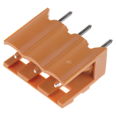 Weidmuller 5.08mm Pitch 3 Way Pluggable Terminal Block, Header, Through Hole, Solder Termination