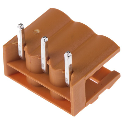 Weidmuller 5.08mm Pitch 3 Way Right Angle Pluggable Terminal Block, Header, Through Hole, Solder Termination