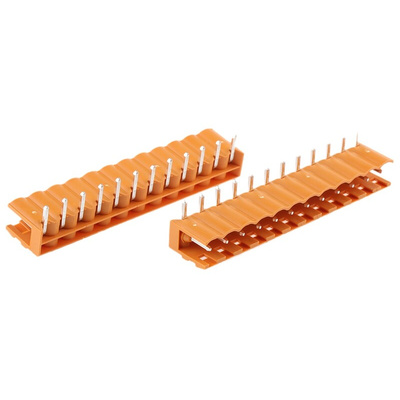 Weidmuller 5.08mm Pitch 12 Way Right Angle Pluggable Terminal Block, Header, Through Hole, Solder Termination