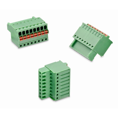 Wurth Elektronik 2.5mm Pitch 4 Way Vertical Pluggable Terminal Block, Plug, Plug-In, Screw Termination