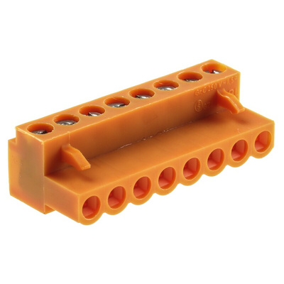 Weidmuller 5.08mm Pitch 8 Way Pluggable Terminal Block, Plug, Cable Mount, Screw Down Termination