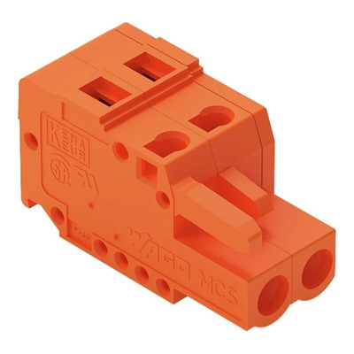 Wago 5.08mm Pitch 2 Way Pluggable Terminal Block, Plug, Spring Cage Termination