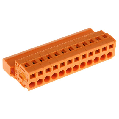 Wago 5.08mm Pitch 12 Way Pluggable Terminal Block, Header, Spring Cage Termination