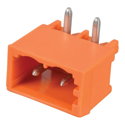 Wago 5.08mm Pitch 2 Way Right Angle Pluggable Terminal Block, Header, Through Hole, Solder Termination