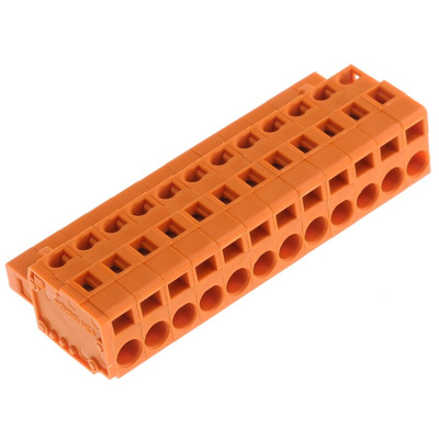 Wago 5.08mm Pitch 12 Way Pluggable Terminal Block, Plug, Cable Mount, Spring Cage Termination