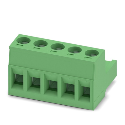 Phoenix Contact 5.08mm Pitch 5 Way Pluggable Terminal Block, Plug, Cable Mount, Screw Termination