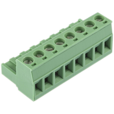 Phoenix Contact 5.08mm Pitch 8 Way Pluggable Terminal Block, Plug, Cable Mount, Screw Termination