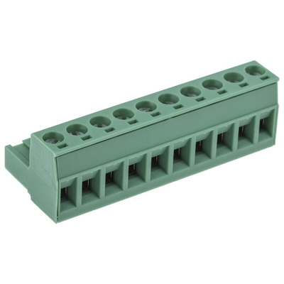 Phoenix Contact 5.08mm Pitch 10 Way Pluggable Terminal Block, Plug, Cable Mount, Screw Termination