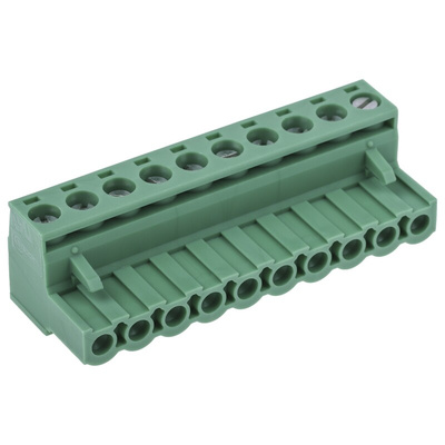 Phoenix Contact 5.08mm Pitch 10 Way Pluggable Terminal Block, Plug, Cable Mount, Screw Termination