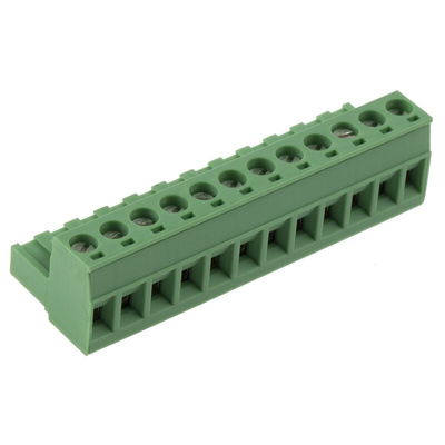 Phoenix Contact 5.08mm Pitch 12 Way Pluggable Terminal Block, Plug, Cable Mount, Screw Termination
