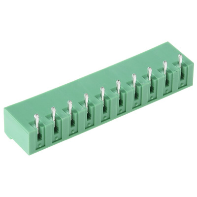 Phoenix Contact 5.08mm Pitch 10 Way Right Angle Pluggable Terminal Block, Header, Solder Termination