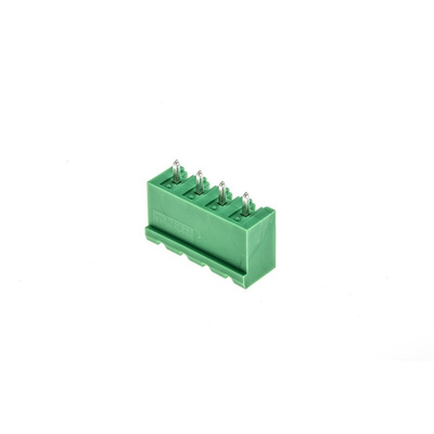 Phoenix Contact 5.08mm Pitch 4 Way Pluggable Terminal Block, Header, DIN Rail, Solder Termination