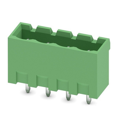 Phoenix Contact 5.08mm Pitch 4 Way Pluggable Terminal Block, Header, DIN Rail, Solder Termination
