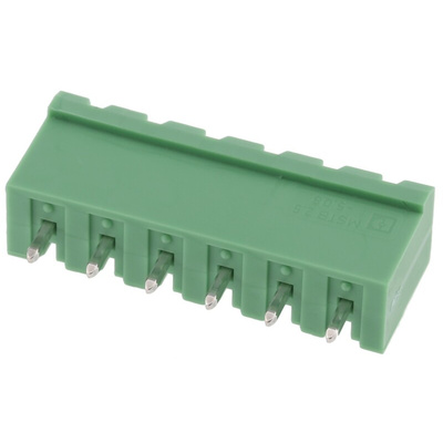 Phoenix Contact 5.08mm Pitch 6 Way Pluggable Terminal Block, Header, Wave Soldering, Solder Termination