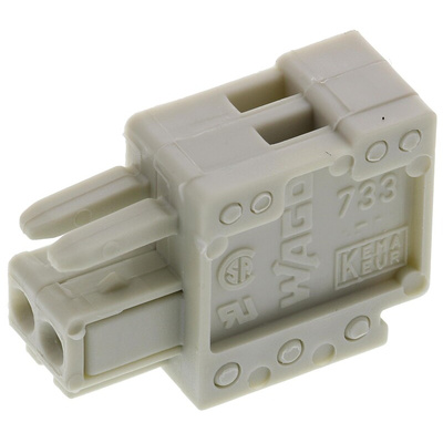 Wago 2.5mm Pitch 2 Way Pluggable Terminal Block, Plug