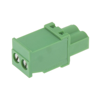 Phoenix Contact 5.08mm Pitch 2 Way Pluggable Terminal Block, Plug, Cable Mount, Screw Termination