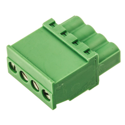Phoenix Contact 5.08mm Pitch 4 Way Vertical Pluggable Terminal Block, Plug, Cable Mount, Screw Down Termination