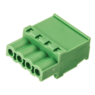Phoenix Contact 5.08mm Pitch 4 Way Vertical Pluggable Terminal Block, Plug, Cable Mount, Screw Down Termination
