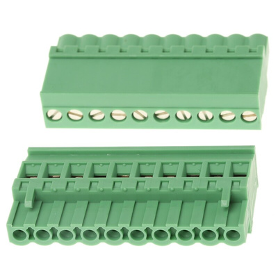 Phoenix Contact 5.08mm Pitch 10 Way Pluggable Terminal Block, Plug, Cable Mount, Screw Termination