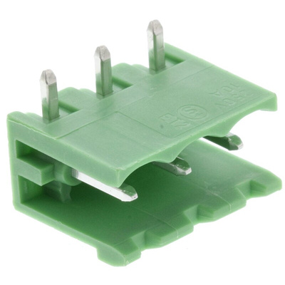 Phoenix Contact 5.08mm Pitch 3 Way Right Angle Pluggable Terminal Block, Header, Through Hole, Solder Termination