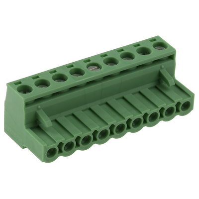 Phoenix Contact 5.08mm Pitch 9 Way Pluggable Terminal Block, Plug, Cable Mount, Screw Termination