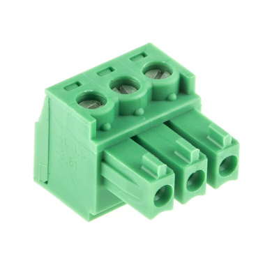 Phoenix Contact 3.81mm Pitch 3 Way Pluggable Terminal Block, Plug, Cable Mount, Screw Termination