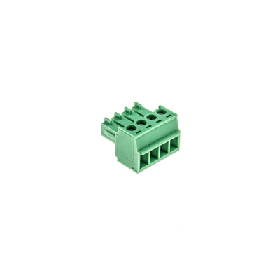 Phoenix Contact 3.81mm Pitch 4 Way Pluggable Terminal Block, Plug, Cable Mount, Screw Termination