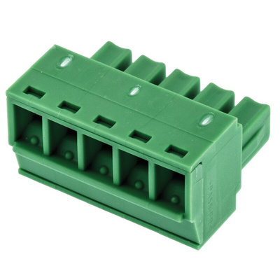 Phoenix Contact 3.81mm Pitch 5 Way Pluggable Terminal Block, Plug, Cable Mount, Screw Termination