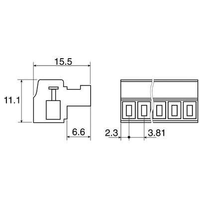 Phoenix Contact 3.81mm Pitch 5 Way Pluggable Terminal Block, Plug, Cable Mount, Screw Termination