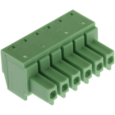 Phoenix Contact 3.81mm Pitch 6 Way Pluggable Terminal Block, Plug, Cable Mount, Screw Termination