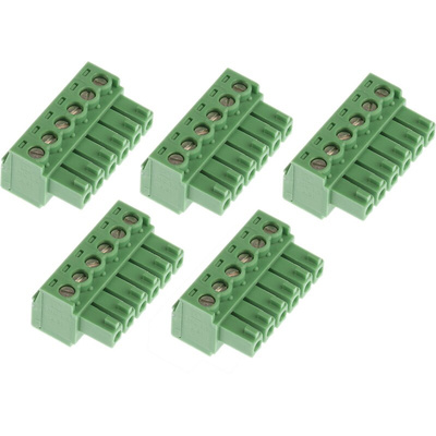 Phoenix Contact 3.81mm Pitch 6 Way Pluggable Terminal Block, Plug, Cable Mount, Screw Termination