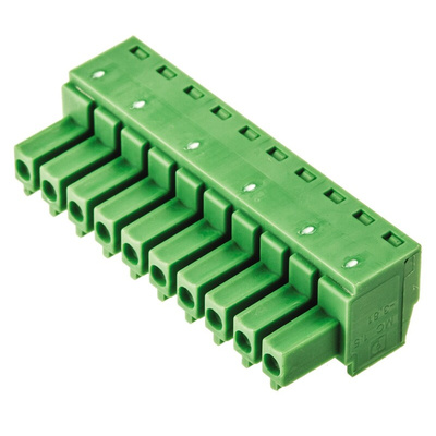 Phoenix Contact 3.81mm Pitch 10 Way Pluggable Terminal Block, Plug, Cable Mount, Screw Termination