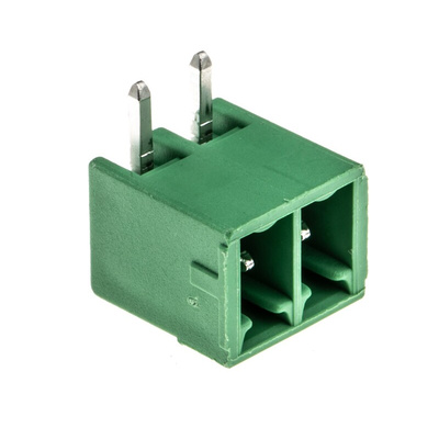 Phoenix Contact 3.81mm Pitch 2 Way Right Angle Pluggable Terminal Block, Header, Through Hole, Solder Termination