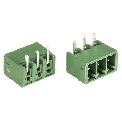 Phoenix Contact 3.81mm Pitch 3 Way Right Angle Pluggable Terminal Block, Header, Through Hole, Solder Termination