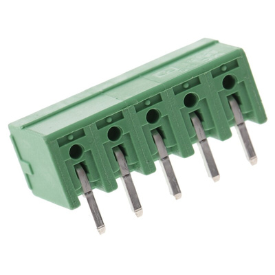 Phoenix Contact 3.81mm Pitch 5 Way Right Angle Pluggable Terminal Block, Header, Through Hole, Solder Termination