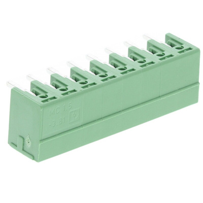 Phoenix Contact 3.81mm Pitch 8 Way Right Angle Pluggable Terminal Block, Header, Through Hole, Solder Termination