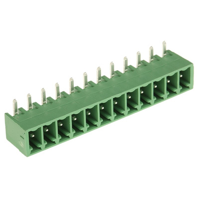 Phoenix Contact 3.81mm Pitch 12 Way Right Angle Pluggable Terminal Block, Header, Through Hole, Solder Termination