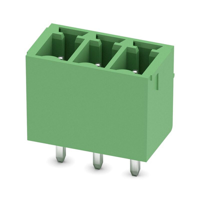 Phoenix Contact 3.81mm Pitch 3 Way Pluggable Terminal Block, Header, Wave Soldering, Solder Termination