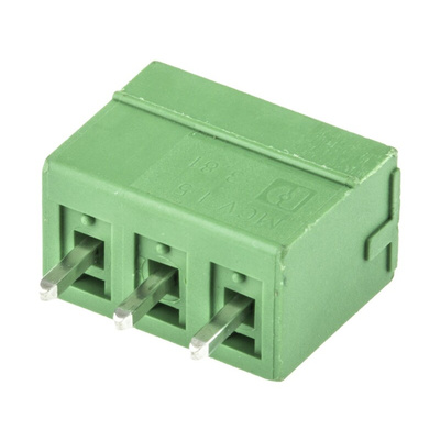Phoenix Contact 3.81mm Pitch 3 Way Pluggable Terminal Block, Header, Wave Soldering, Solder Termination