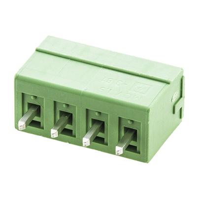 Phoenix Contact 3.81mm Pitch 4 Way Pluggable Terminal Block, Header, Cable Mount, Solder Termination