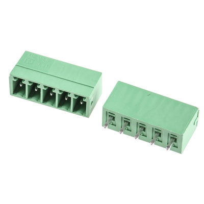 Phoenix Contact 3.81mm Pitch 5 Way Pluggable Terminal Block, Header, Solder Termination